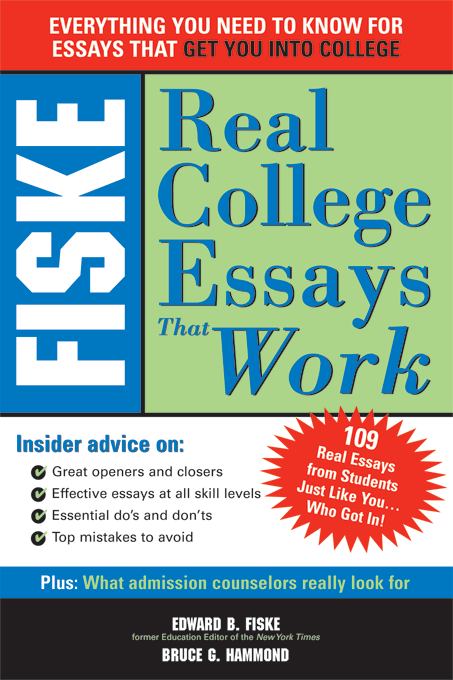 Cover image for Fiske Real College Essays That Work